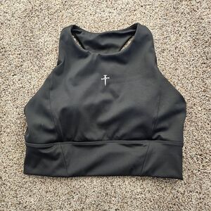 Three Nails Black High-Neck Sports Bra Size Medium
